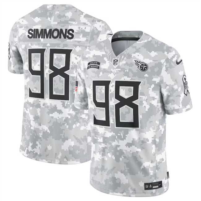 Men%27s Tennessee Titans #98 Jeffery Simmons 2024 Arctic Camo Salute To Service Limited Stitched Jersey Dyin->washington commanders->NFL Jersey